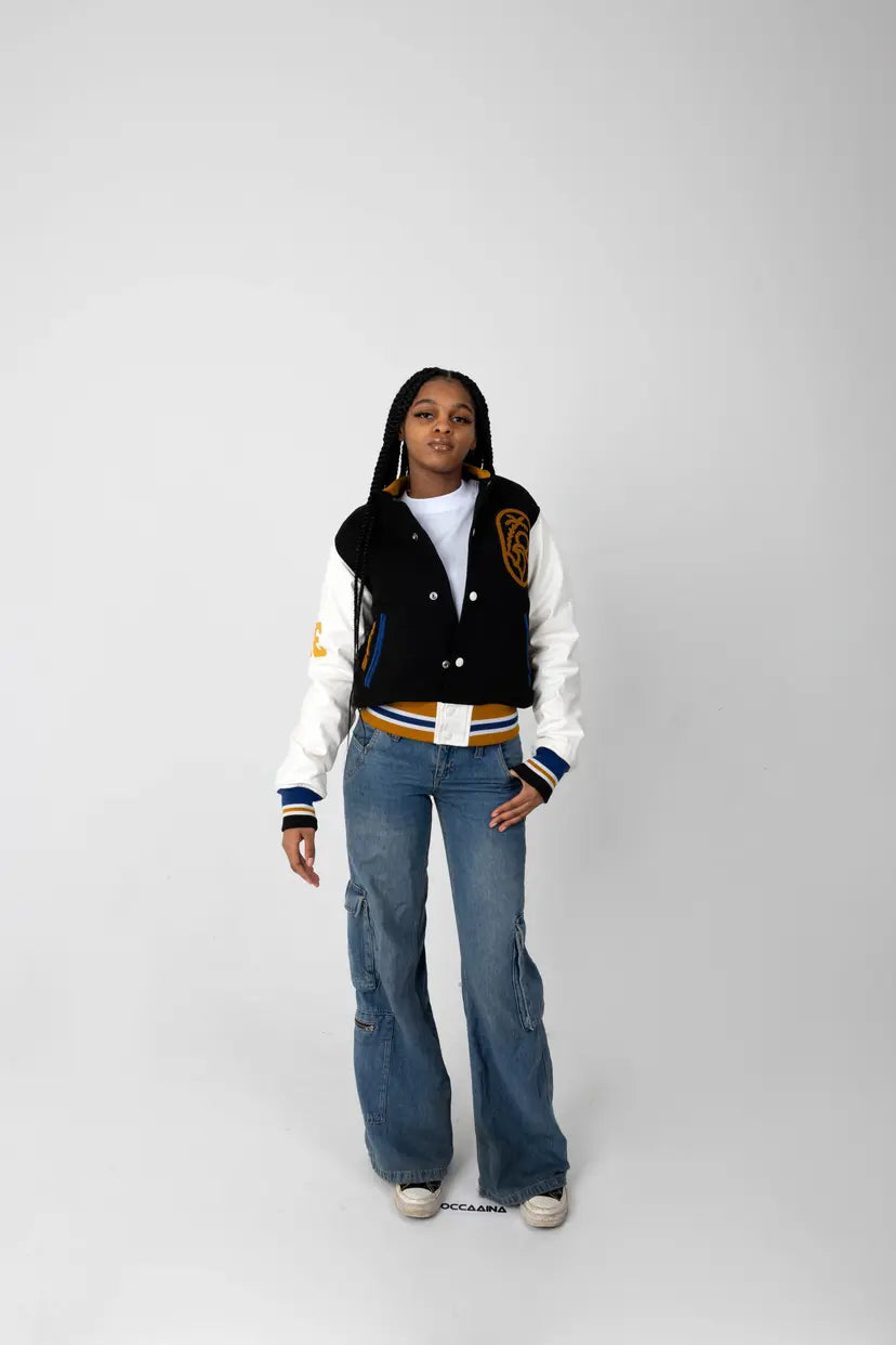Signature & Box Logo Leather Varsity Jacket