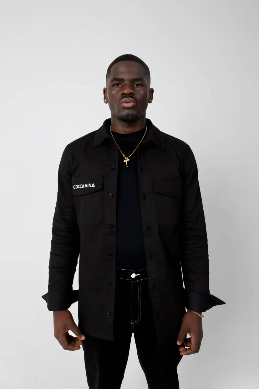 Embroidered Box Logo Long Sleeve Shirt