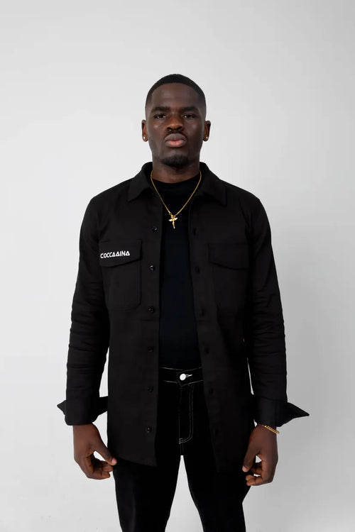 Embroidered Box Logo Long Sleeve Shirt